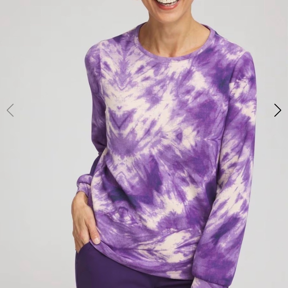 Chico’s Zenergy Scuba Tie Dye Pul 1 (M/8) Athleisure Travel Style